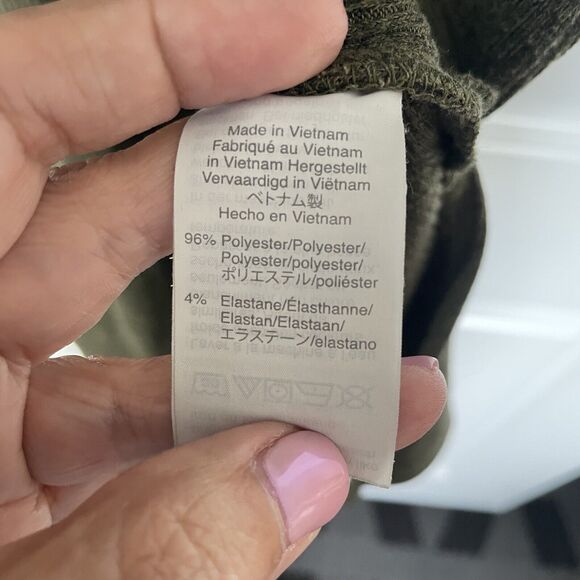 Madewell Dress Sz XL Olive Green Short Sleeved Ribbed Pocket Tee Midi Casual - Picture 3 of 9